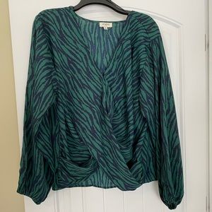 Cute green and black striped blouse